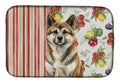 Brindle Akita Vegetables Dish Drying Mat Absorbent Dish Drying Mat Pad for Kitchen Counter Dish Drainer Mat for Countertop, 14 x 21", Multicolor