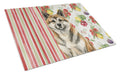 Brindle Akita Vegetables Cutting Board Tempered Glass Kitchen Cutting Surface, Heat Resistant Chopping, Non-Slip Feet, Food Prep & Serving