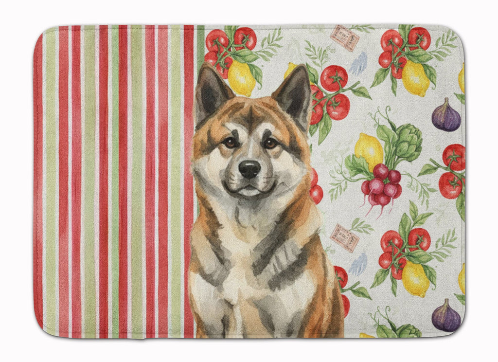 Brindle Akita Vegetables Memory Foam Kitchen Mat Machine Washable Anti-Fatigue Cushion Comfort Bath or Kitchen Rug