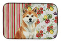 Red Akita Vegetables Dish Drying Mat Absorbent Dish Drying Mat Pad for Kitchen Counter Dish Drainer Mat for Countertop, 14 x 21", Multicolor