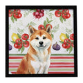Red Akita Vegetables Framed Metal Print Bathroom, Kitchen, Office, Home Decor Wall Art Ready to Hang, Square, 8X8