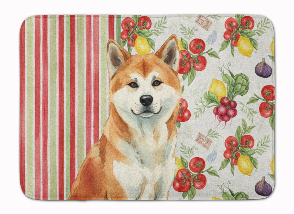 Red Akita Vegetables Memory Foam Kitchen Mat Machine Washable Anti-Fatigue Cushion Comfort Bath or Kitchen Rug