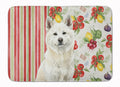 White Akita Vegetables Memory Foam Kitchen Mat Machine Washable Anti-Fatigue Cushion Comfort Bath or Kitchen Rug