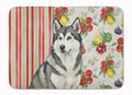 Gray and White Alaskan Malamute Vegetables Memory Foam Kitchen Mat Machine Washable Anti-Fatigue Cushion Comfort Bath or Kitchen Rug