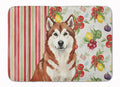 Red and White Alaskan Malamute Vegetables Memory Foam Kitchen Mat Machine Washable Anti-Fatigue Cushion Comfort Bath or Kitchen Rug