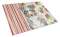 Blue Merle American Shepherd Vegetables Cutting Board Tempered Glass Kitchen Cutting Surface, Heat Resistant Chopping, Non-Slip Feet, Food Prep & Serving