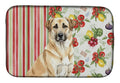 Anatolian Shepherd Dog Vegetables Dish Drying Mat Absorbent Dish Drying Mat Pad for Kitchen Counter Dish Drainer Mat for Countertop, 14 x 21", Multicolor