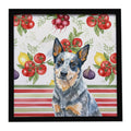 Blue Heeler Australian Cattle Dog Vegetables Framed Metal Print Bathroom, Kitchen, Office, Home Decor Wall Art Ready to Hang, Square, 8X8