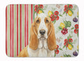 Lemon and White Basset Hound Vegetables Memory Foam Kitchen Mat Machine Washable Anti-Fatigue Cushion Comfort Bath or Kitchen Rug
