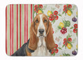 Tricolor and White Basset Hound Vegetables Memory Foam Kitchen Mat Machine Washable Anti-Fatigue Cushion Comfort Bath or Kitchen Rug