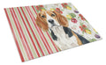 Beagle Vegetables Cutting Board Tempered Glass Kitchen Cutting Surface, Heat Resistant Chopping, Non-Slip Feet, Food Prep & Serving