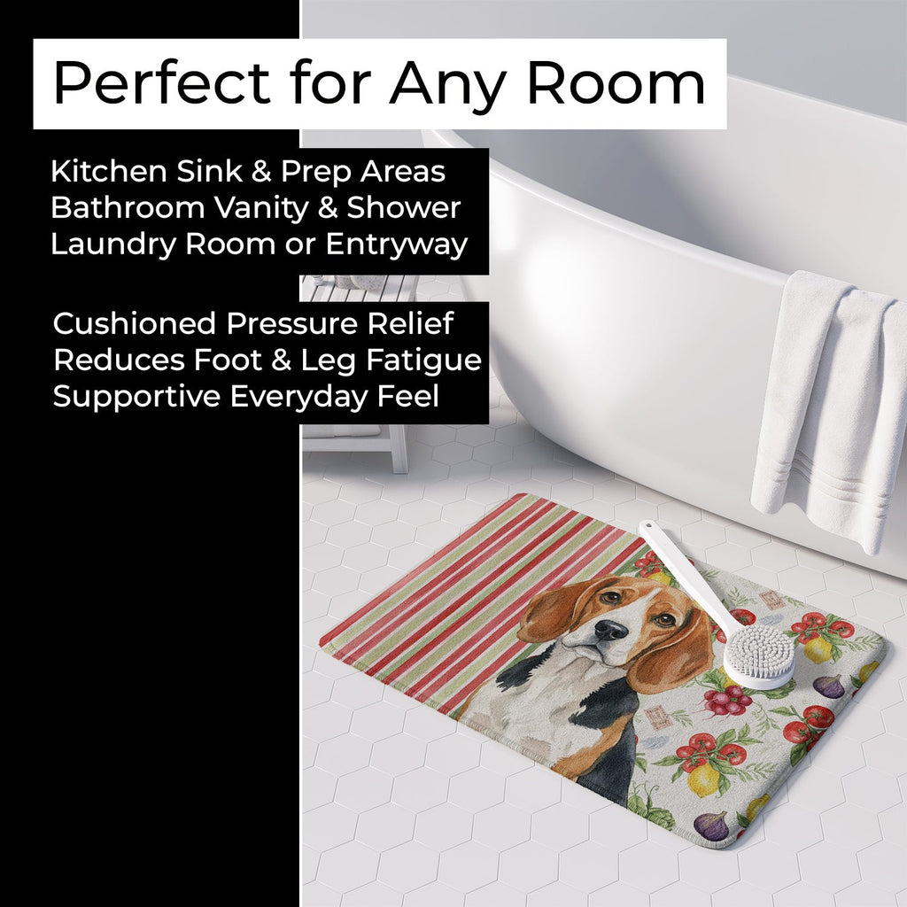 Beagle Vegetables Memory Foam Kitchen Mat Machine Washable Anti-Fatigue Cushion Comfort Bath or Kitchen Rug