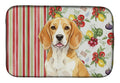 Lemon and White Beagle Vegetables Dish Drying Mat Absorbent Dish Drying Mat Pad for Kitchen Counter Dish Drainer Mat for Countertop, 14 x 21", Multicolor