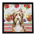 Brown Bearded Collie Vegetables Framed Metal Print Bathroom, Kitchen, Office, Home Decor Wall Art Ready to Hang, Square, 8X8
