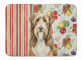 Brown Bearded Collie Vegetables Memory Foam Kitchen Mat Machine Washable Anti-Fatigue Cushion Comfort Bath or Kitchen Rug