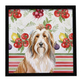 Fawn Bearded Collie Vegetables Framed Metal Print Bathroom, Kitchen, Office, Home Decor Wall Art Ready to Hang, Square, 8X8