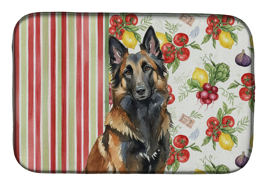 Belgian Tervuren Vegetables Dish Drying Mat Absorbent Dish Drying Mat Pad for Kitchen Counter Dish Drainer Mat for Countertop, 14 x 21", Multicolor