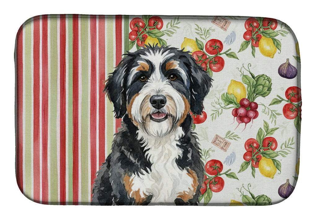 Berndoodle Vegetables Dish Drying Mat Absorbent Dish Drying Mat Pad for Kitchen Counter Dish Drainer Mat for Countertop, 14 x 21", Multicolor