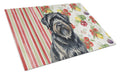 Bouvier des Flandres Vegetables Cutting Board Tempered Glass Kitchen Cutting Surface, Heat Resistant Chopping, Non-Slip Feet, Food Prep & Serving