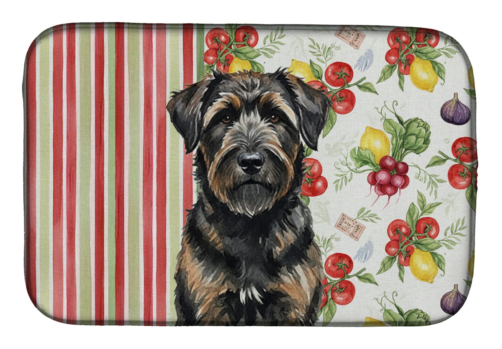 Brindle Bouvier des Flandres Vegetables Dish Drying Mat Absorbent Dish Drying Mat Pad for Kitchen Counter Dish Drainer Mat for Countertop, 14 x 21", Multicolor
