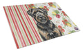 Brindle Bouvier des Flandres Vegetables Cutting Board Tempered Glass Kitchen Cutting Surface, Heat Resistant Chopping, Non-Slip Feet, Food Prep & Serving