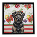 Brindle Bouvier des Flandres Vegetables Framed Metal Print Bathroom, Kitchen, Office, Home Decor Wall Art Ready to Hang, Square, 8X8