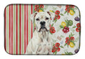 White Boxer Vegetables Dish Drying Mat Absorbent Dish Drying Mat Pad for Kitchen Counter Dish Drainer Mat for Countertop, 14 x 21", Multicolor