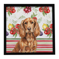 Boykin Spaniel Vegetables Framed Metal Print Bathroom, Kitchen, Office, Home Decor Wall Art Ready to Hang, Square, 8X8
