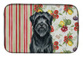 Black Briard Vegetables Dish Drying Mat Absorbent Dish Drying Mat Pad for Kitchen Counter Dish Drainer Mat for Countertop, 14 x 21", Multicolor