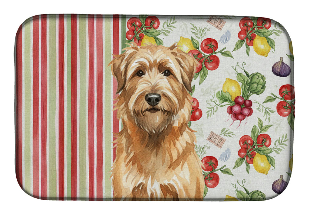 Tawny Briard Vegetables Dish Drying Mat Absorbent Dish Drying Mat Pad for Kitchen Counter Dish Drainer Mat for Countertop, 14 x 21", Multicolor
