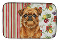 Belge Brussels Griffon Vegetables Dish Drying Mat Absorbent Dish Drying Mat Pad for Kitchen Counter Dish Drainer Mat for Countertop, 14 x 21", Multicolor