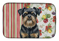 Black and Tan Brussels Griffon Vegetables Dish Drying Mat Absorbent Dish Drying Mat Pad for Kitchen Counter Dish Drainer Mat for Countertop, 14 x 21", Multicolor