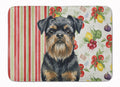 Black and Tan Brussels Griffon Vegetables Memory Foam Kitchen Mat Machine Washable Anti-Fatigue Cushion Comfort Bath or Kitchen Rug