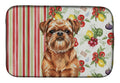 Red Brussels Griffon Vegetables Dish Drying Mat Absorbent Dish Drying Mat Pad for Kitchen Counter Dish Drainer Mat for Countertop, 14 x 21", Multicolor