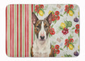 Brindle and White Bull Terrier Vegetables Memory Foam Kitchen Mat Machine Washable Anti-Fatigue Cushion Comfort Bath or Kitchen Rug