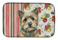 Cairn Terrier Vegetables Dish Drying Mat Absorbent Dish Drying Mat Pad for Kitchen Counter Dish Drainer Mat for Countertop, 14 x 21", Multicolor