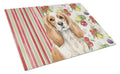 Blenheim Cavalier Spaniel Vegetables Cutting Board Tempered Glass Kitchen Cutting Surface, Heat Resistant Chopping, Non-Slip Feet, Food Prep & Serving