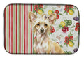 Hairless Palomino Chinese Crested Vegetables Dish Drying Mat Absorbent Dish Drying Mat Pad for Kitchen Counter Dish Drainer Mat for Countertop, 14 x 21", Multicolor