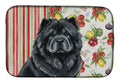 Black Chow Chow Vegetables Dish Drying Mat Absorbent Dish Drying Mat Pad for Kitchen Counter Dish Drainer Mat for Countertop, 14 x 21", Multicolor