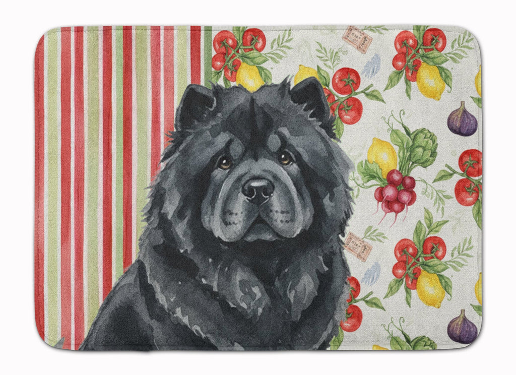 Black Chow Chow Vegetables Memory Foam Kitchen Mat Machine Washable Anti-Fatigue Cushion Comfort Bath or Kitchen Rug