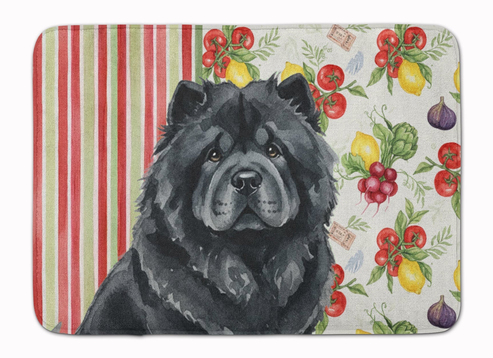 Black Chow Chow Vegetables Memory Foam Kitchen Mat Machine Washable Anti-Fatigue Cushion Comfort Bath or Kitchen Rug