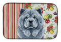 Blue Chow Chow Vegetables Dish Drying Mat Absorbent Dish Drying Mat Pad for Kitchen Counter Dish Drainer Mat for Countertop, 14 x 21", Multicolor