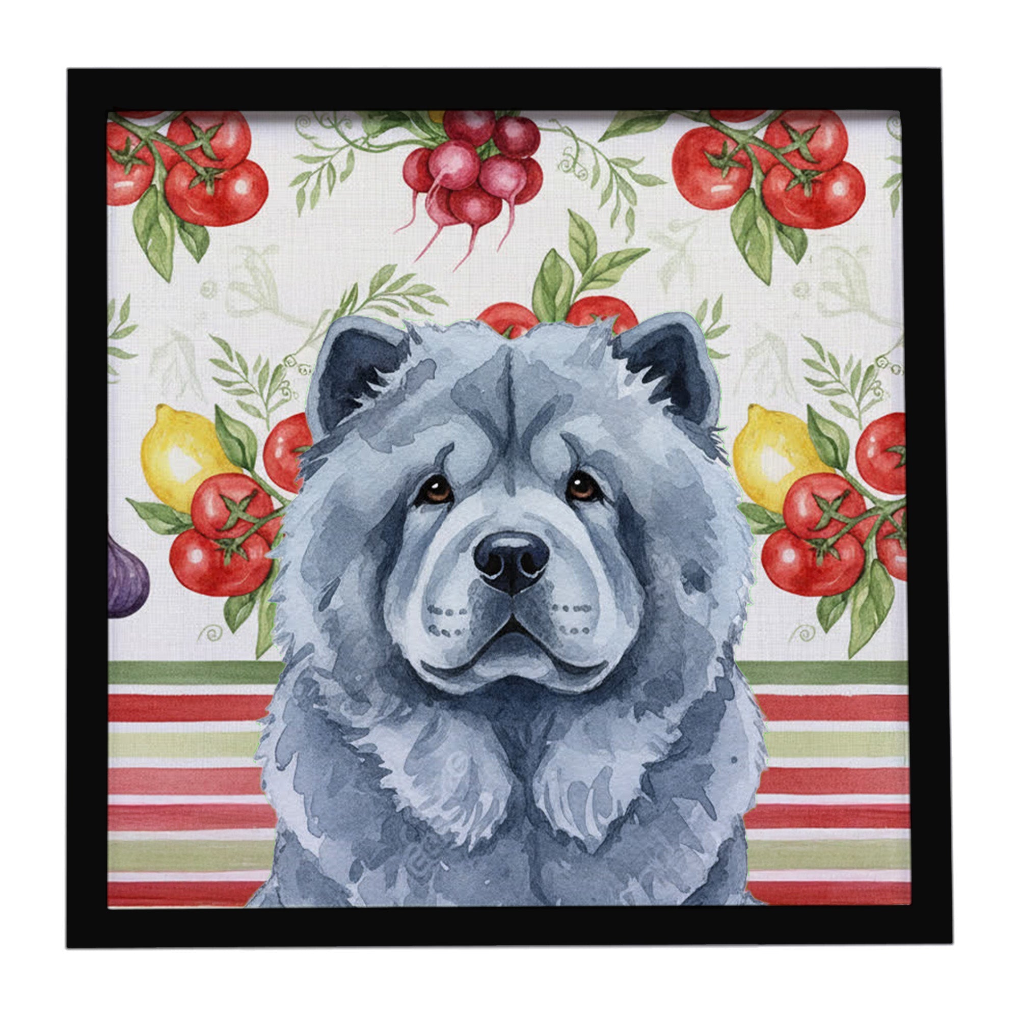Blue Chow Chow Vegetables Framed Metal Print Bathroom, Kitchen, Office, Home Decor Wall Art Ready to Hang, Square, 8X8