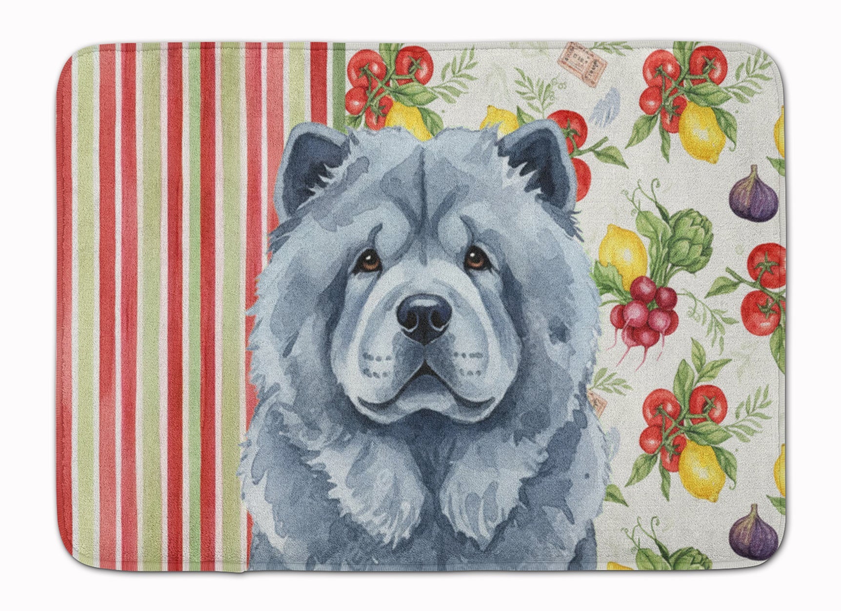 Blue Chow Chow Vegetables Memory Foam Kitchen Mat Machine Washable Anti-Fatigue Cushion Comfort Bath or Kitchen Rug