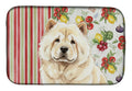 Cream Chow Chow Vegetables Dish Drying Mat Absorbent Dish Drying Mat Pad for Kitchen Counter Dish Drainer Mat for Countertop, 14 x 21", Multicolor