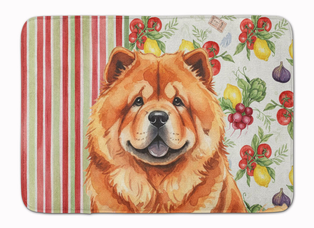 Red Chow Chow Vegetables Memory Foam Kitchen Mat Machine Washable Anti-Fatigue Cushion Comfort Bath or Kitchen Rug
