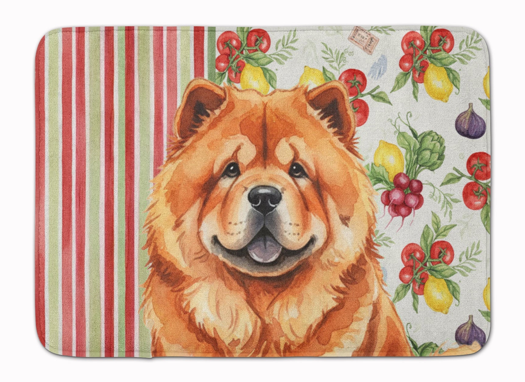 Red Chow Chow Vegetables Memory Foam Kitchen Mat Machine Washable Anti-Fatigue Cushion Comfort Bath or Kitchen Rug