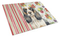 Parti Cocker Spaniel Vegetables Cutting Board Tempered Glass Kitchen Cutting Surface, Heat Resistant Chopping, Non-Slip Feet, Food Prep & Serving
