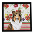 Sable Collie Vegetables Framed Metal Print Bathroom, Kitchen, Office, Home Decor Wall Art Ready to Hang, Square, 8X8