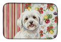 Coton de Tulear Vegetables Dish Drying Mat Absorbent Dish Drying Mat Pad for Kitchen Counter Dish Drainer Mat for Countertop, 14 x 21", Multicolor